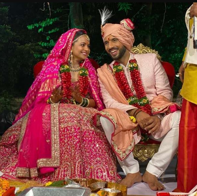Nidhi Moony Singh and her husband's wedding image