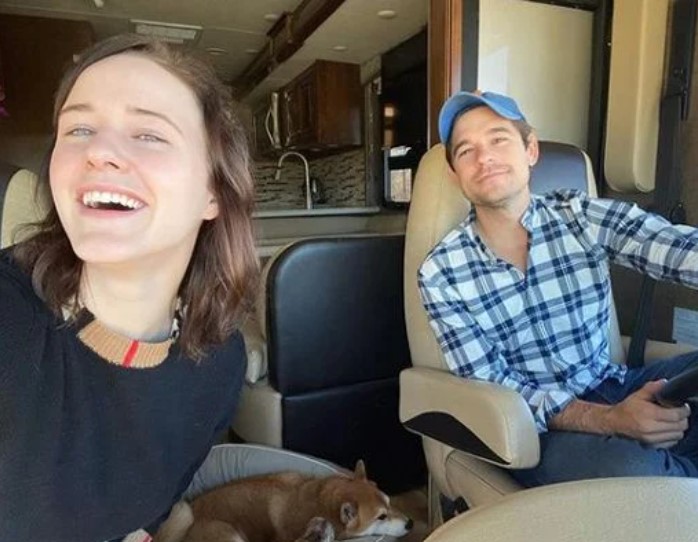 Rachel Brosnahan with her husband
