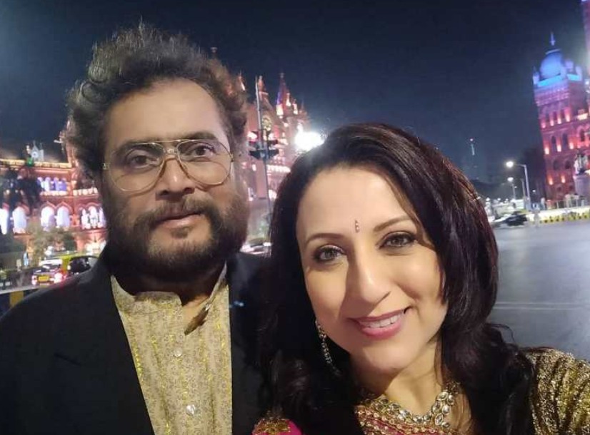 Kishori Shahane with her husband