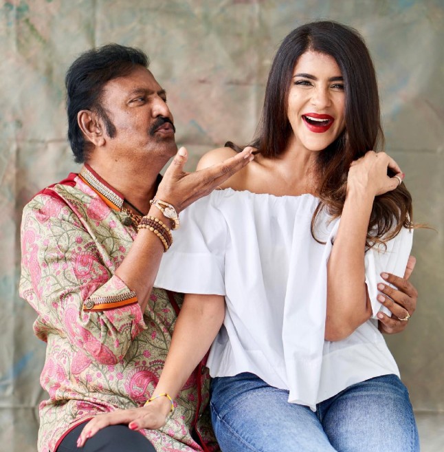 Lakshmi Manchu with her dad