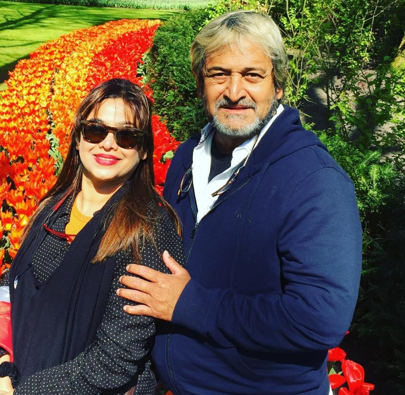 Medha Manjrekar with her husband