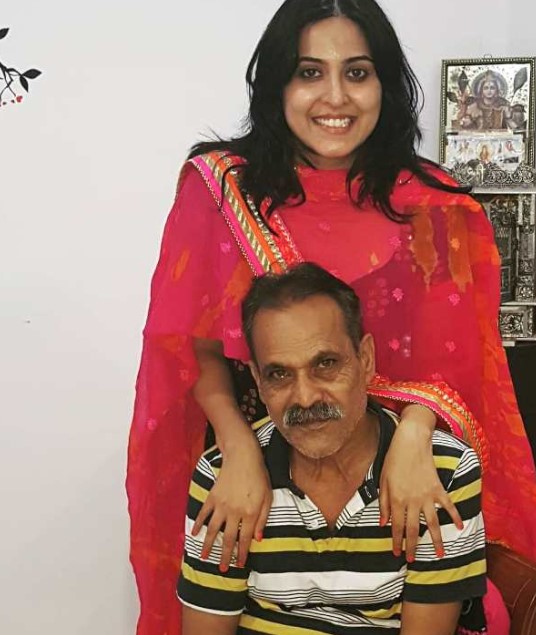 Monika Bhadoriya with her dad