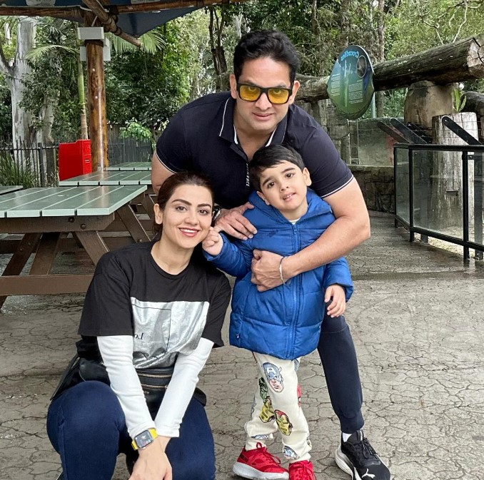 Priyanka Chibber Kalantri with her husband and son