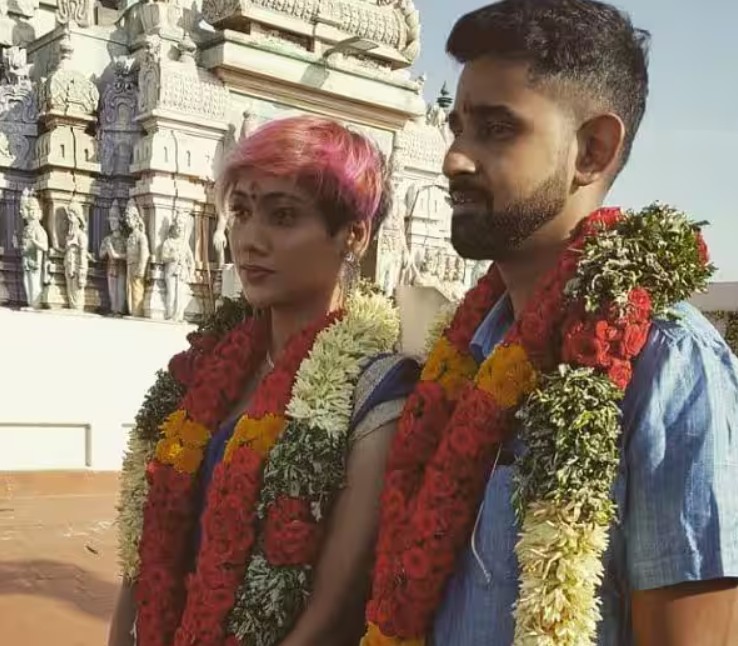 RJ Vaishnavi with her husband