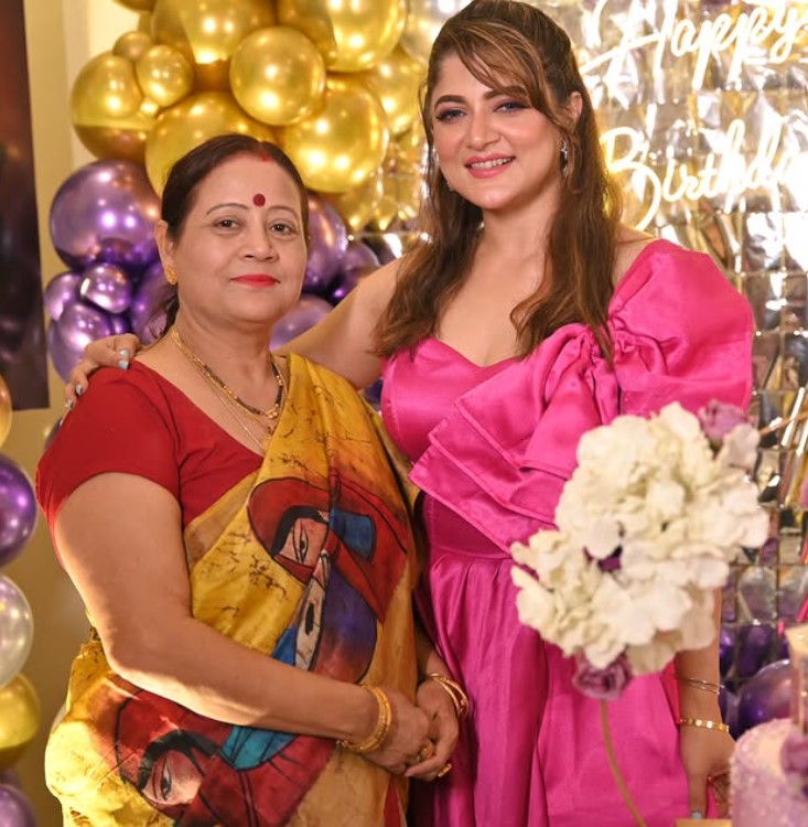 Srabanti Chatterjee with her mother