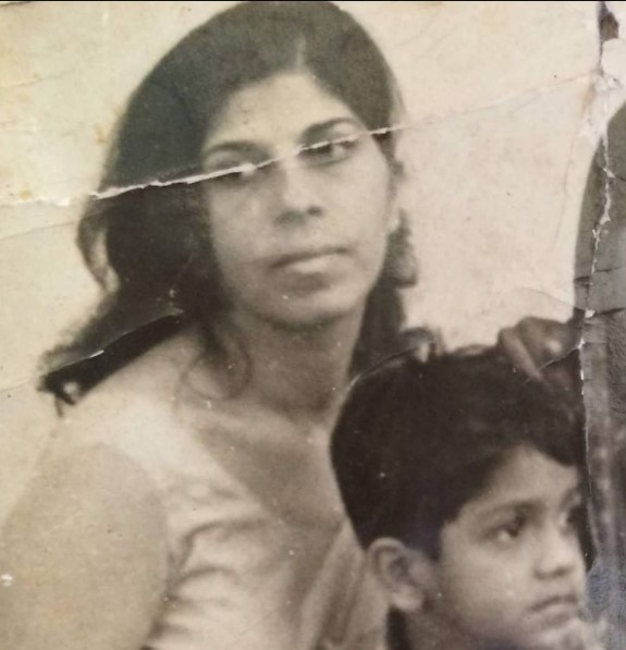 Chikki Panday's childhood image with his mom