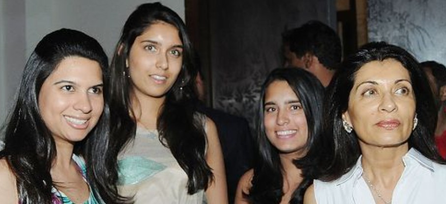 Laila Mallya with her mother and sisters