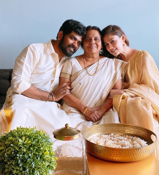 Omana Kurian with her daughter and son-in-law