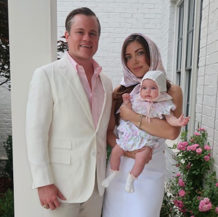 Campbell Hunt Puckett with her husband and daughter
