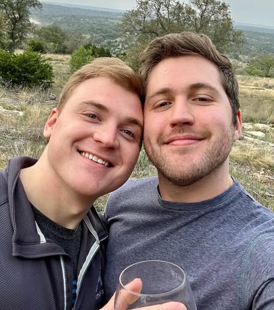 Ralph Tyndall with his partner Adam