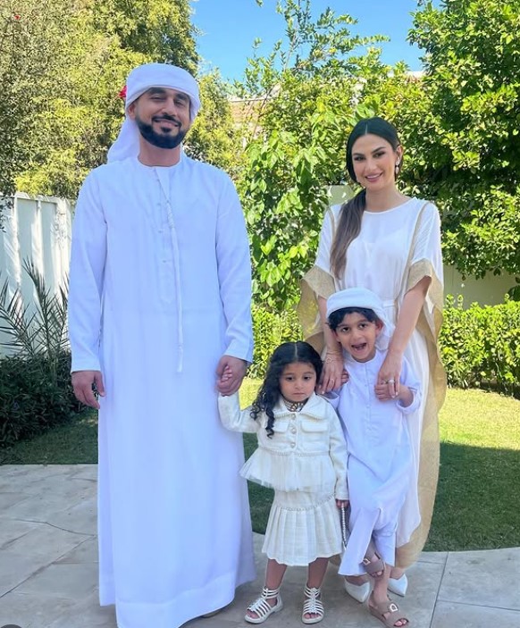 Danya Almulla with her husband and kids
