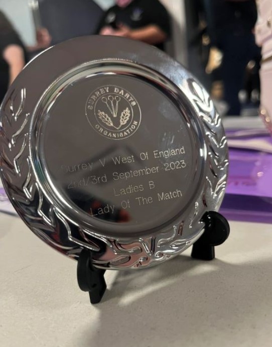 Eloise Milburn won silver shield by Eloise Milburn at a darts competition (2023)