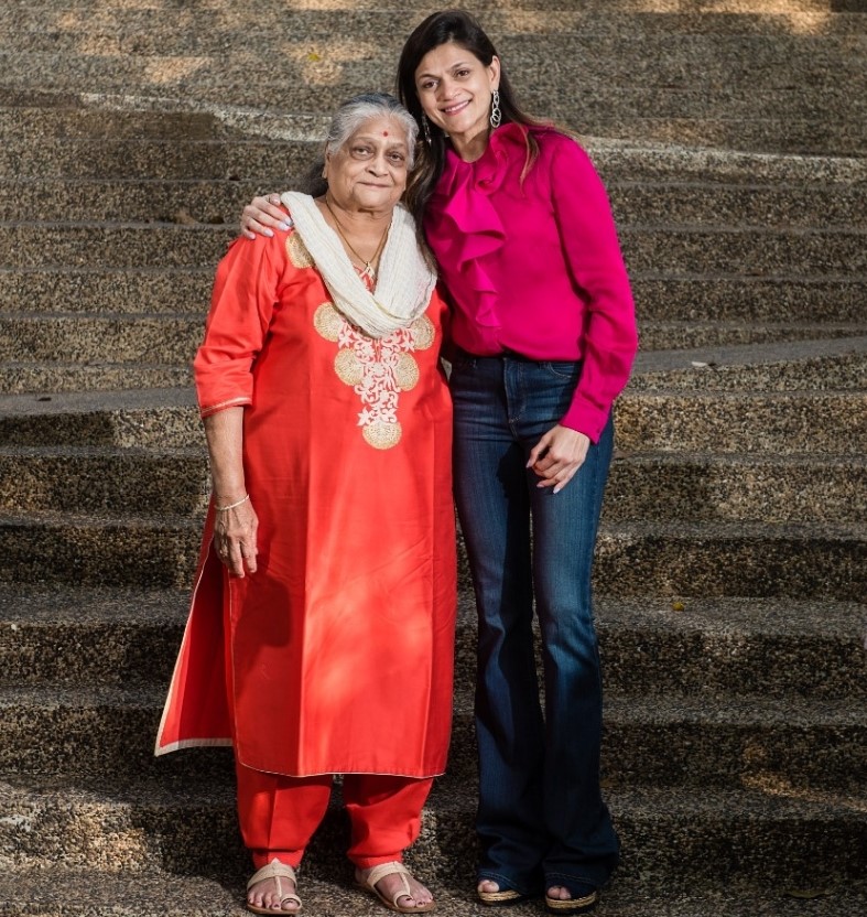 Neerja Birla with her mom