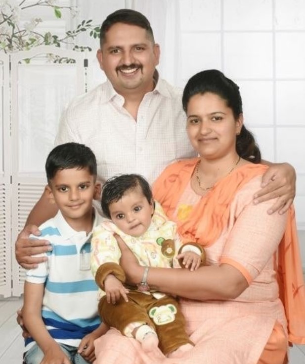 Neeru Yadav with her husband and kids