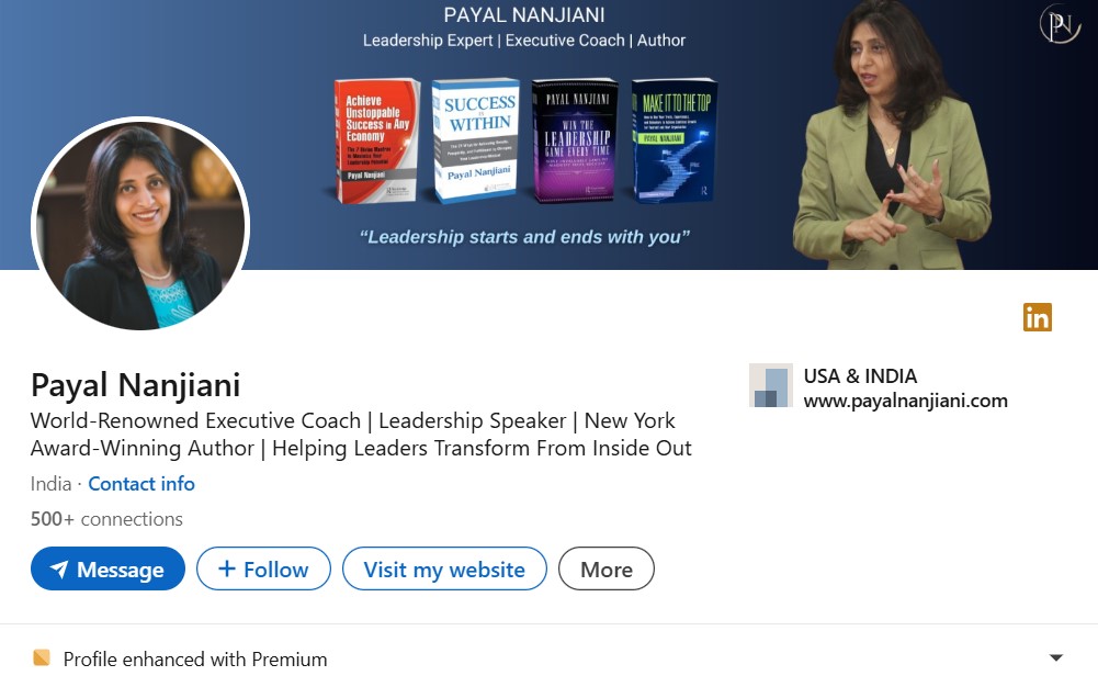 Payal Nanjiani's LinkedIn profile