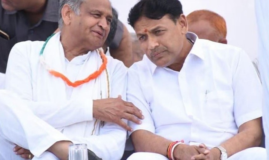 Pramod Jain Bhaya with Ashok Gehlot