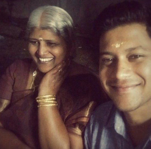 Som Shekar with his mother
