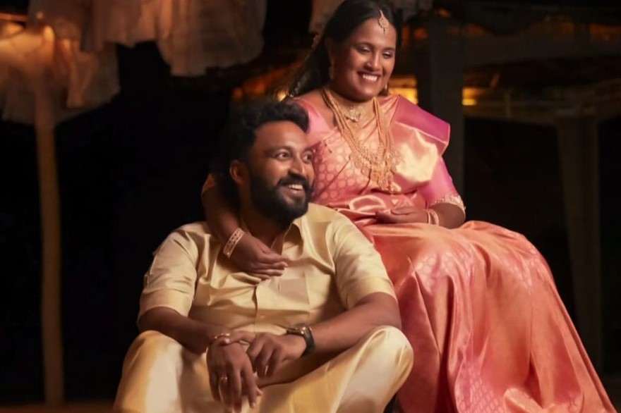 Vikraman Radhakrishnan with his wife