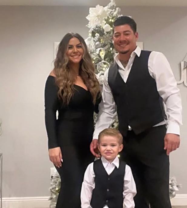 Davina Gutierrez with her husband and son