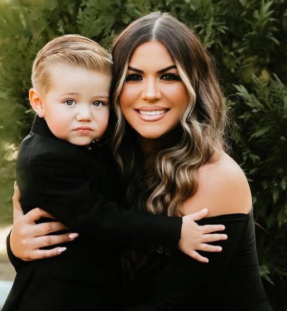 Davina Gutierrez with her son