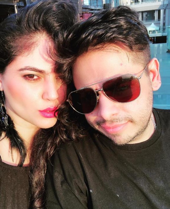 Sherin Shringar with her boyfriend