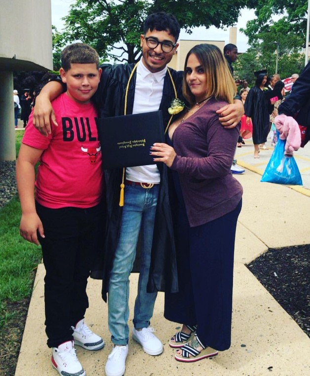 Fatty Ridehard with his mother and brother