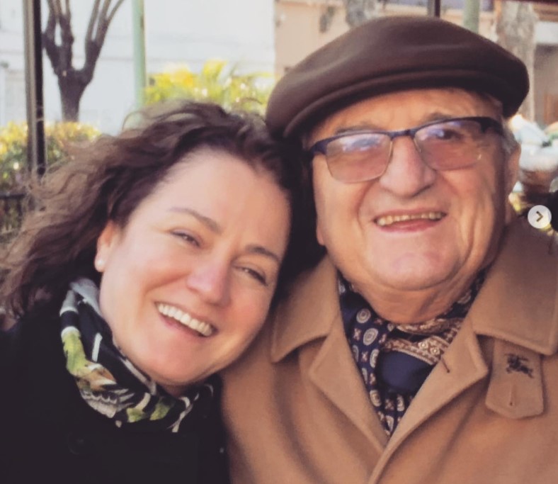 Florencia Bas with her dad