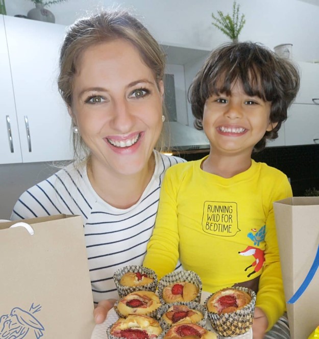 Gisella Cassettai with her son