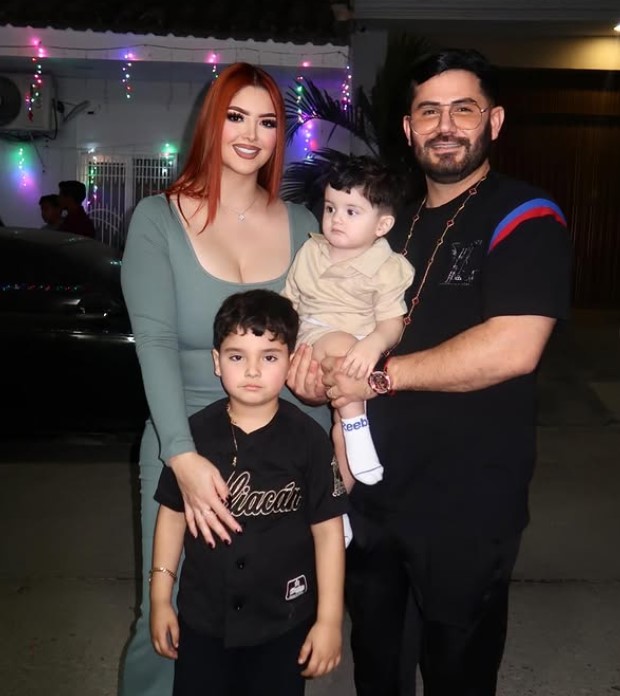 Graciela Montes with her husband Emmanuel Sandoval and sons