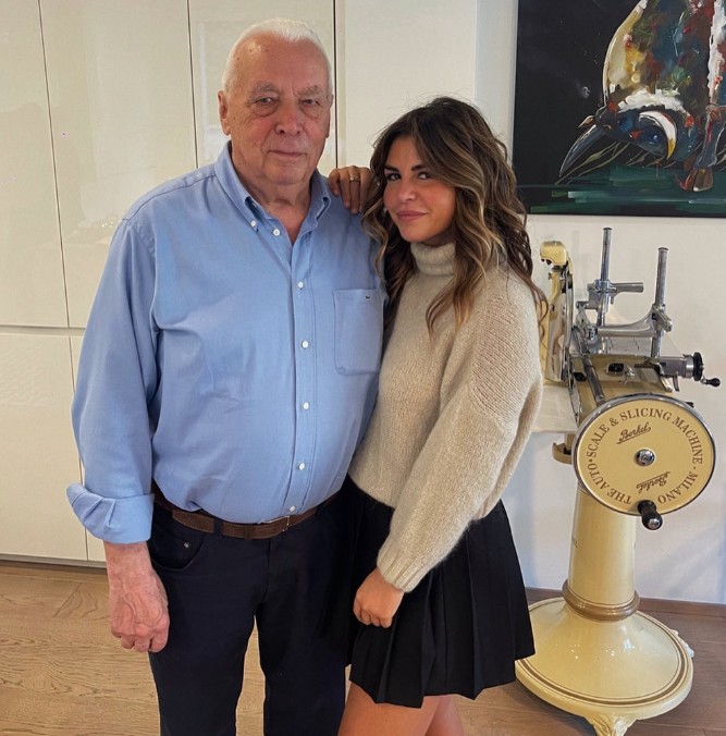 Margherita Pavano with her grandfather