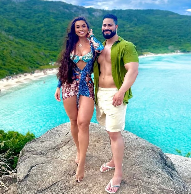 Bella Araujo with her boyfriend Lucas Magalhães