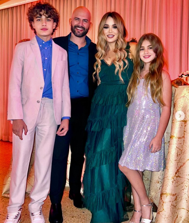 Doreen Gutierrez with her husband and kids