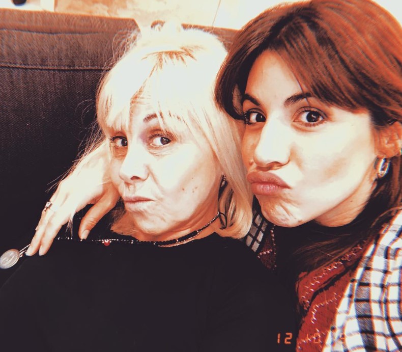 Gianinna Maradona with her mom