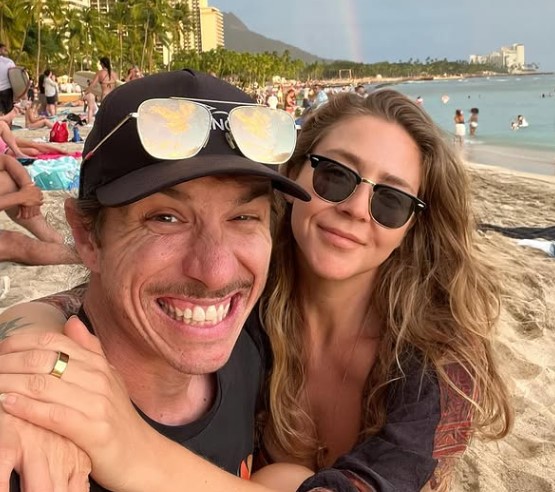 Hannah Howlett with her husband