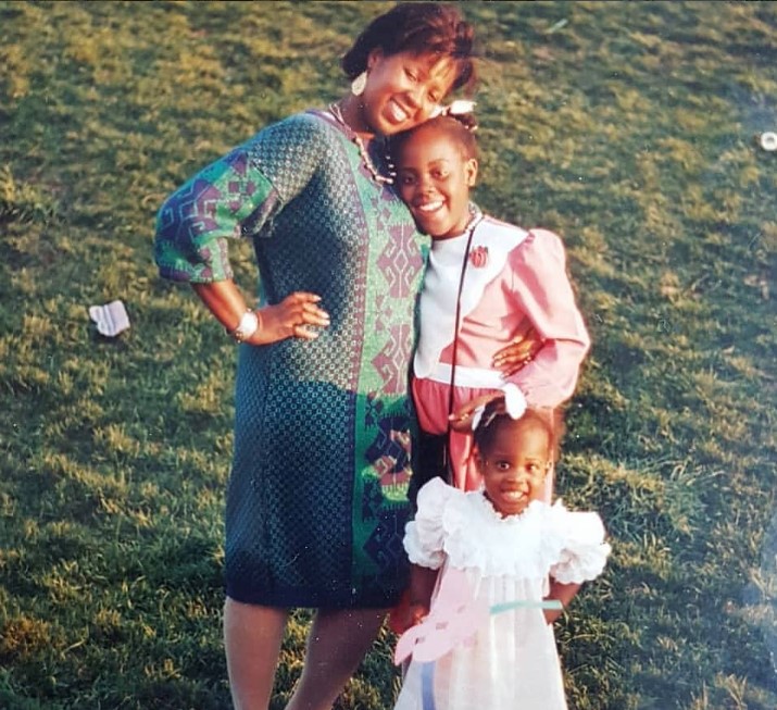 Monif Clarkes' childhood image with her mom and sister