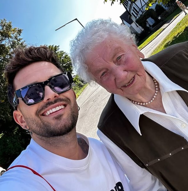 Patrick Schrankler with his grandmother