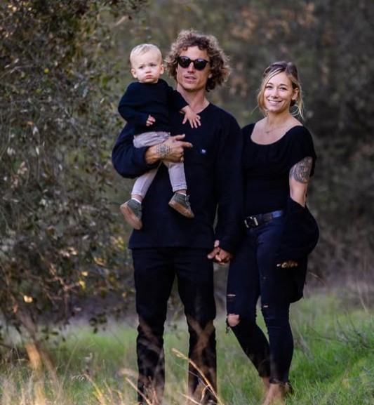 Dennis Enarson with his wife and kid