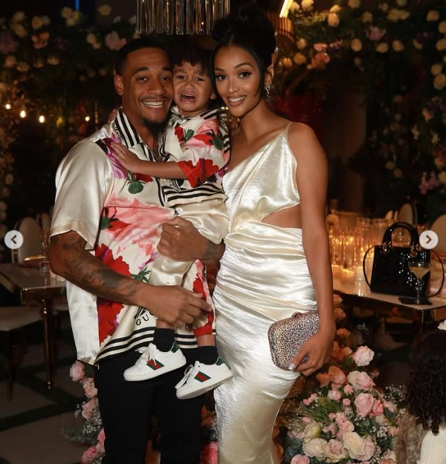 Lil Za with his wife and kid