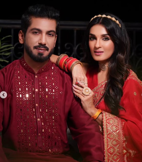 Shiny Doshi with her husband