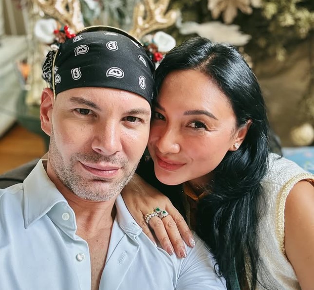 Tata Regita Cahyani with her current partner