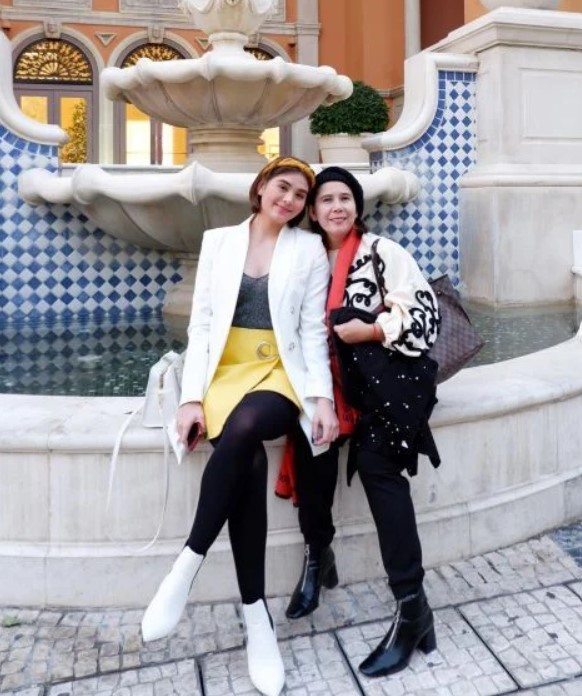 Ashley Ortega with her mother