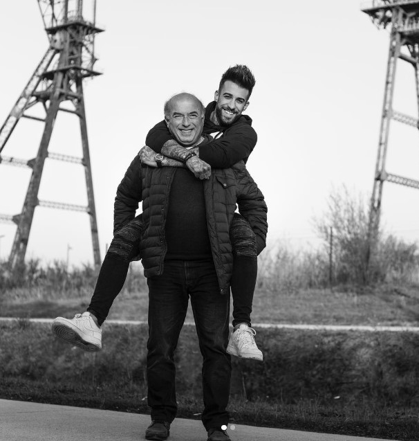 Fabrizio Tzinaridis with his dad