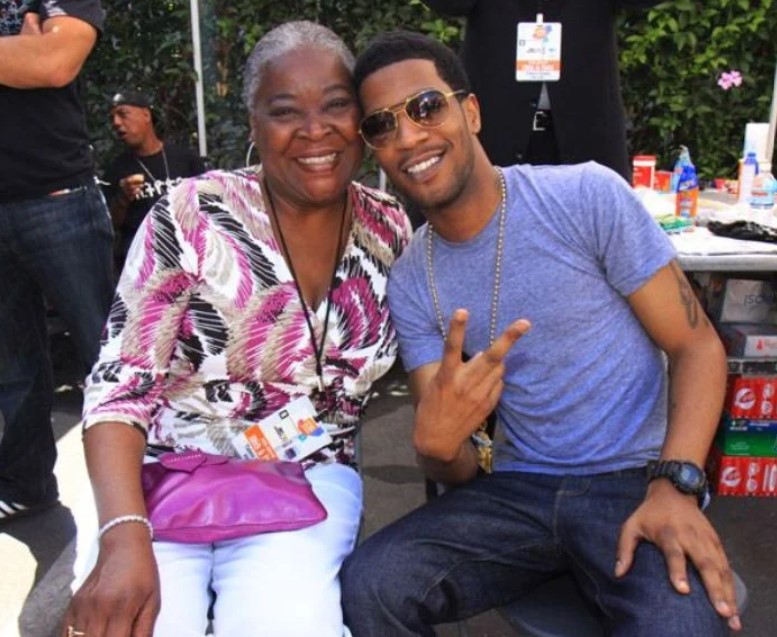 Kid Cudi with his mother