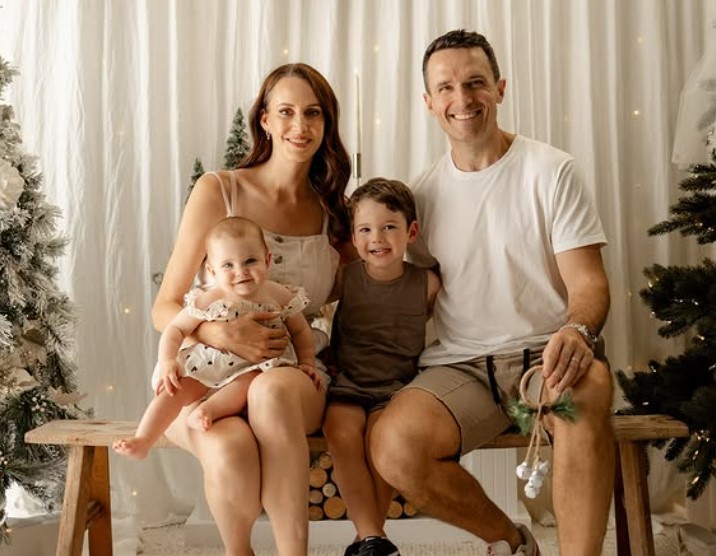 Lauren Vickers with her husband and kids