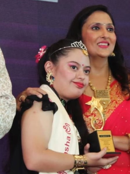 Ahida Sarmai after winning the Miss Delhi Down Syndrome beauty pageant