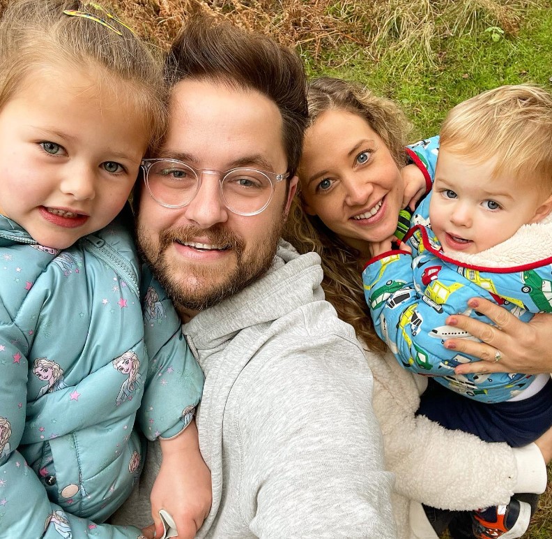 Alex Dodman with his wife and kids