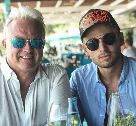 Charlie Brake with his dad