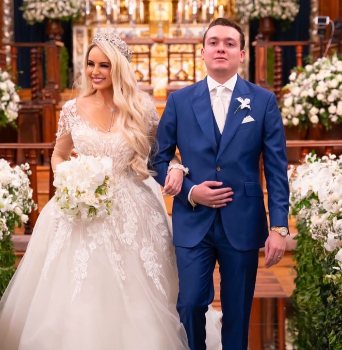 Daiane Novais with her husband