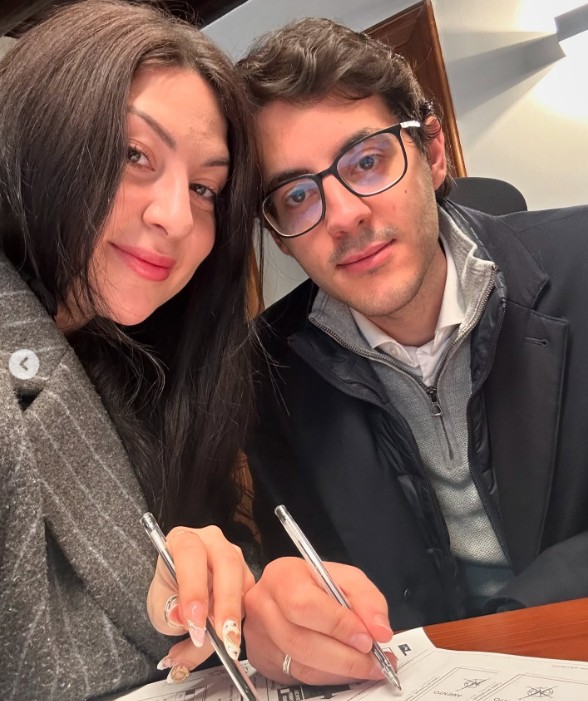 Debora Fulli with her husband