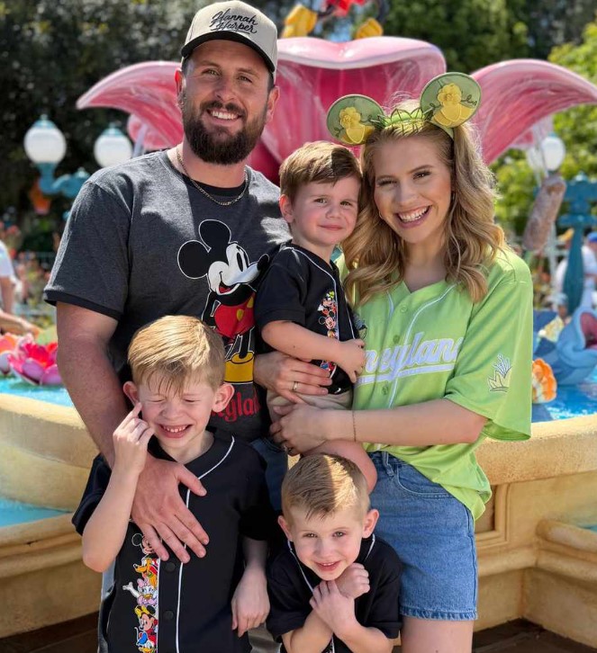 Hannah Harper with her husband and kids